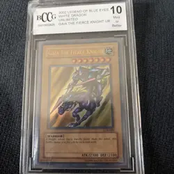 2002 YUGIOH GAIA THE FIERCE KNIGHT LOB-006 ULTRA BCCG BECKETT Mint Or Better - Image 1