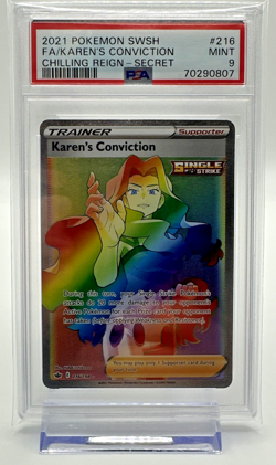 Karen’s Conviction PSA 9 Chilling Reign 216 Pokemon Card Mint - Image 1