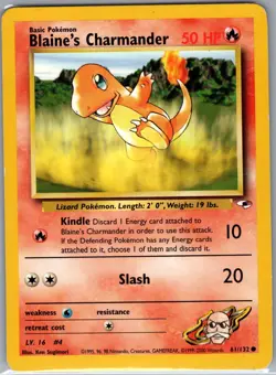 Blaine's Charmander 61/132 Non Holo Gym Heroes - Pokemon Card - LP - Image 1