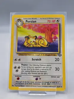 Pokemon TCG Persian 42/64 Jungle set Uncommon card 1999 WOTC - Image 1