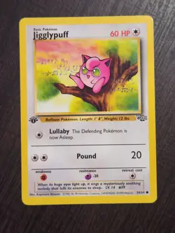 1st Edition Jigglypuff Jungle Pokemon Card NM/LP 54/64 Common - Image 1