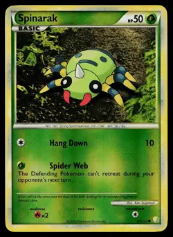 Pokemon Card - Spinarak HeartGold SoulSilver 83/123 Reverse Holo - Image 1