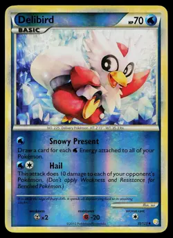Pokemon Card - Delibird HeartGold SoulSilver 39/123 Reverse Holo - Image 1