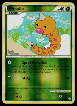Pokemon Card - Weedle Unleashed 69/95 Common Reverse Holo - Image 1