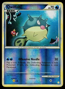 Pokemon Card - Qwilfish HeartGold SoulSilver 50/123 Reverse Holo - Image 1