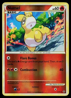Pokemon Card - Numel Unleashed 35/95 Uncommon Reverse Holo - Image 1