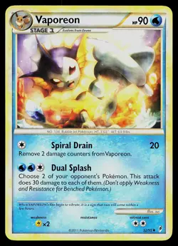 Pokemon Card - Vaporeon Call of Legends 52/95 Uncommon - Image 1