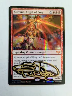 MTG FOIL Akroma, Angel of Fury SHADOW SIGNED BY TERESE NIELSEN - Image 1