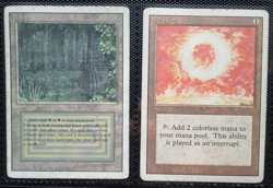 Bayou + Sol Ring MTG Revised Edition Regular, Dual Land + Artifact - Image 1