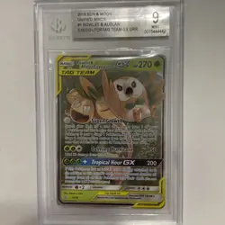 2019 Pokemon SM Unified Minds Rowlet Alolan Exeggutor Tag Team Holo #1/236 PSA 9 - Image 1