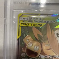 2019 Pokemon SM Unified Minds Rowlet Alolan Exeggutor Tag Team Holo #1/236 PSA 9 - Image 2
