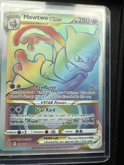 Pokemon card TCG Mewtwo VSTAR rainbow full art Pokemon go - Image 1