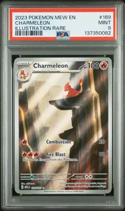 PSA 9 MINT Charmeleon 169/165 Sv: Scarlet & Violet 151 Holo Pokemon 2023 - Image 1
