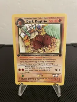 Dark Dugtrio 1st Edition 23/82 Team Rocket Pokemon TCG 2000 NM NP - Image 1