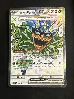 Pokemon Teal Mask Ogerpon ex SVP 166 Scarlet & Violet Holo Black Star Promo NM - Image 1