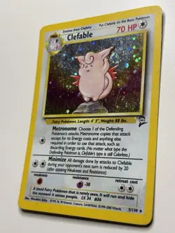 Pokemon Clefable SWIRL 5/130 Base Set 2 Unlimited Holo WOTC 2000 MP - Image 3