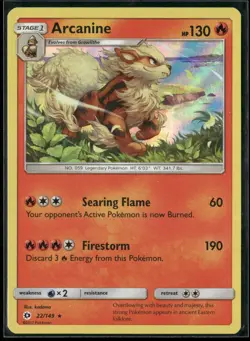 Pokemon - Arcanine 22/149 Holo Rare SM Base Set NM - Image 1