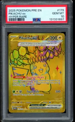 2025 Pokemon Pikachu EX Prismatic Evolutions Hyper Rare #179 PSA 10 GEM MINT - Image 1