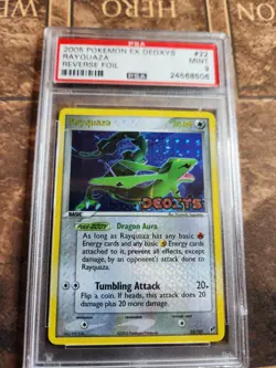 2005 POKEMON EX DEOXYS #22 RAYQUAZA-REVERSE FOIL PSA 9 - Image 1