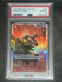 2025 One Piece CCG English ST 21-015 RORONOA ZORO PSA 10 Gem Mt - Image 1