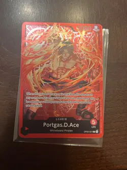 ONE PIECE Card Portgas D. Ace Leader OP03-001 Alt Art Parallel Promo English TCG - Image 1