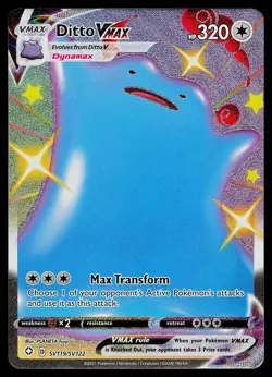 Pokemon Card - Ditto VMAX Shining Fates SV119/SV122 Shiny Holo Rare - Image 1