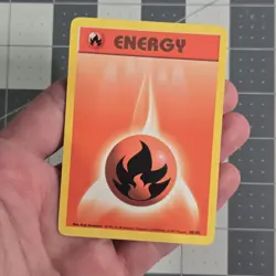 Fire Energy Misprint Error Obstruction Base Set Pokemon Card - Image 4