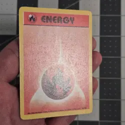 Fire Energy Misprint Error Obstruction Base Set Pokemon Card - Image 5