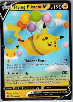 Flying Pikachu V 006/025 Celebrations - Pokemon Card - NM - Image 1