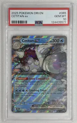 2025 Pokemon DRI EN Cetitan ex #65 PSA 10 Gem Mint 🌶🥵 - Image 1
