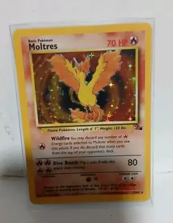 Pokemon Moltres 12/62 Fossil Holo 1999 - Image 3