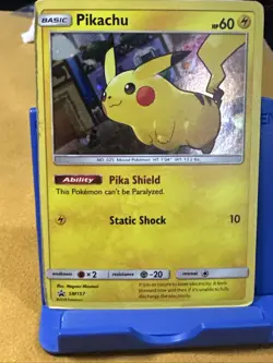 2018 Pokemon TCG Pikachu SM157 Black Star Promo Holo! Swirl - HP Condition - Image 1