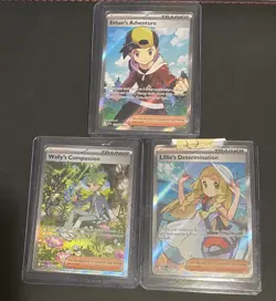 Pokemon Full Art Trainer Lot (Lillie, Ethan, Wally) - Image 1