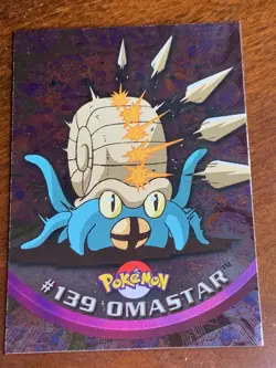 2000 Topps Pokemon TV #139 Omastar Foil Animation Series 3 FREE COMBINED SHIP - Image 1
