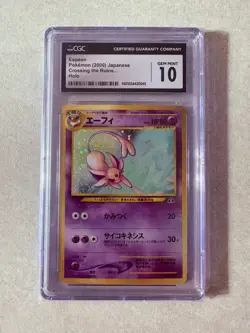 CGC 10 GEM MINT Espeon Japanese Neo Crossing the Ruins... 196 Holo Pokemon Card - Image 1