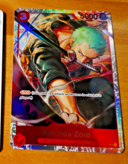 ONE PIECE ENGLISH CARD HOLO GAME CARTE Roronoa Zoro OP01-025 SR EN JCC ** - Image 1