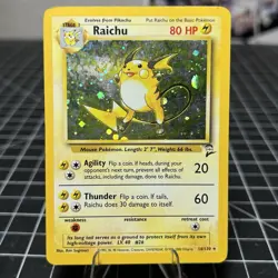 (NM-) Raichu Holo #16/130 2000 Base Set 2 Vintage Pokemon Card - Image 1