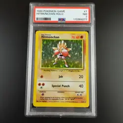 PSA 7 Hitmonchan 7/102 Base Set 1999 Holo Rare Graded Pokemon Card - Image 1
