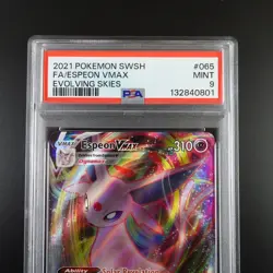 PSA 9 Espeon Vmax 065/203 Pokemon Evolving Skies Full Art Graded Card - Image 2