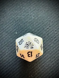 MTG Magic D20 Spindown White Dice Beatdown Black Lotus Die Life Counter - Image 1
