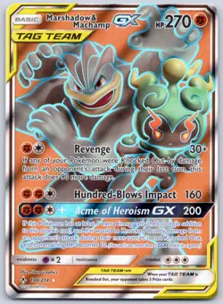 Marshadow & Machamp GX 198/214 (LP) TAG TEAM - SM: Unbroken Bonds Pokemon TCG - Image 1