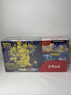 Pokemon Surging Sparks Elite Trainer Box Booster Bundle Costco 2-Pack SEALED New - Image 1