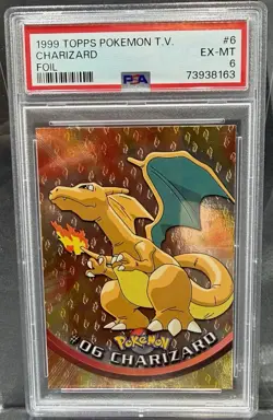 Pokemon 1999 TOPPS T.V. Charizard Foil PSA 6 (588) - Image 1