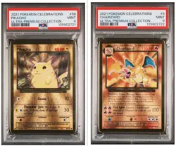 2021 CHARIZARD #4 PIKACHU #58 POKEMON UPC CELEBRATIONS METAL PSA 9 SEQUENTIAL - Image 1
