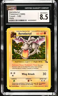 1999 Pokemon Fossil Aerodactyl Holo CGC 8.5 #1/62 - Image 1