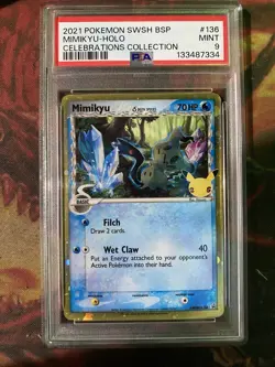 Pokemon TCG-PSA 9-Mimikyu (Delta Species)-SWSH136-Black Star Promo-Celebrations - Image 1