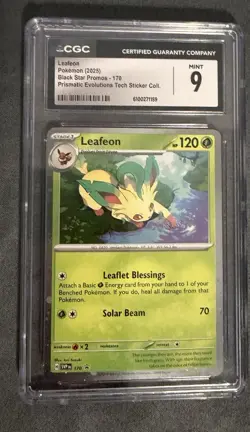 2025 POKEMON SVP EN-SV BLACK STAR PROMO #170 LEAFEON CGC 9 MINT - Image 1