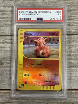 Graded PSA 5 2002 Pokemon Expedition - Vulpix - Rev. Foil - Image 1