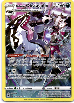Pokemon TCG Galarian Obstagoon TG10/TG30 Astral Radiance Holo Rare Near Mint - Image 1
