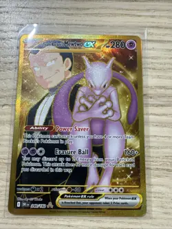 Pokemon TCG Team Rocket's Mewtwo EX 240/182 Near Mint Condition Hyper Rare Holo - Image 1